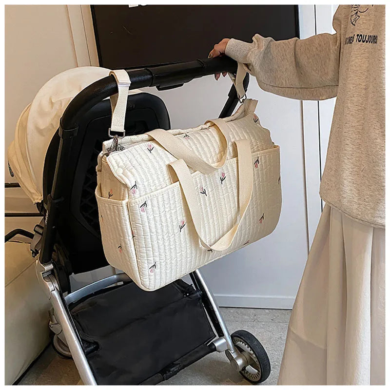 Grand sac à langer coton gaze poussette