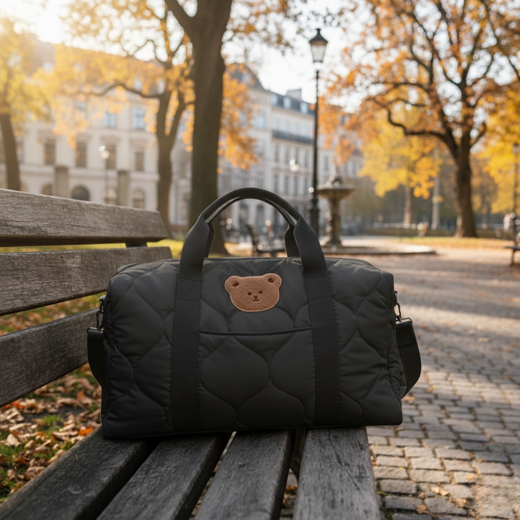 Grand sac à langer noir bébé