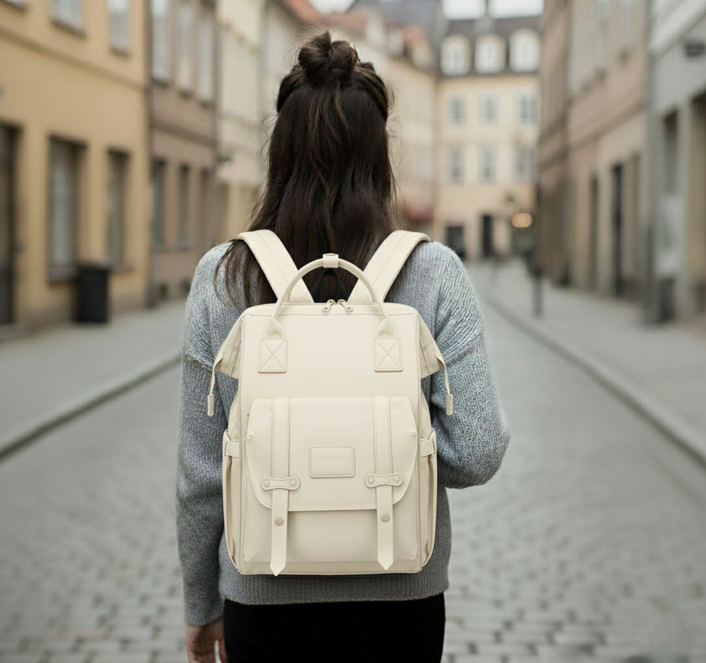 Sac a dos a langer blanc maman