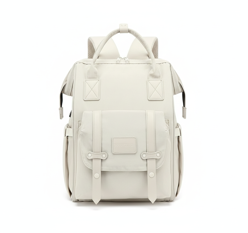 Sac à dos à langer blanc