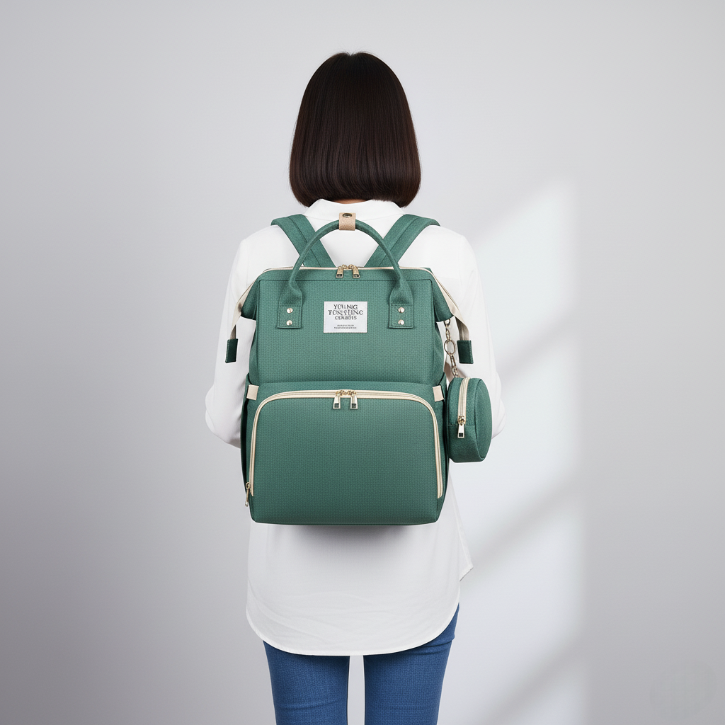 Sac a dos a langer lit vert bebe