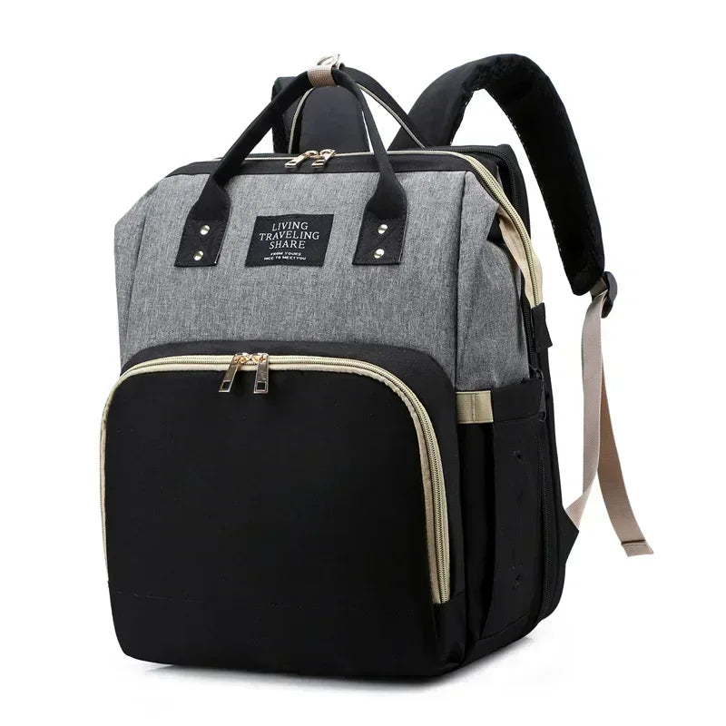 Sac à dos à langer noir et gris pour papa