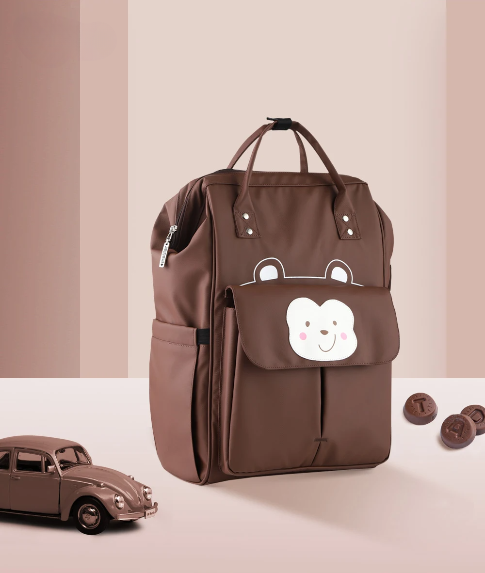 Sac a dos à langer marron