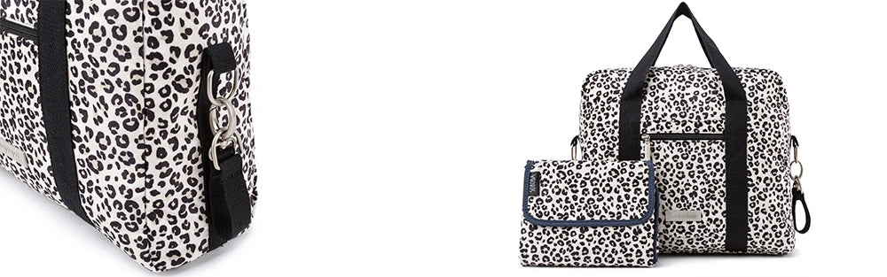 Sac a langer leopard blanc bebe maman