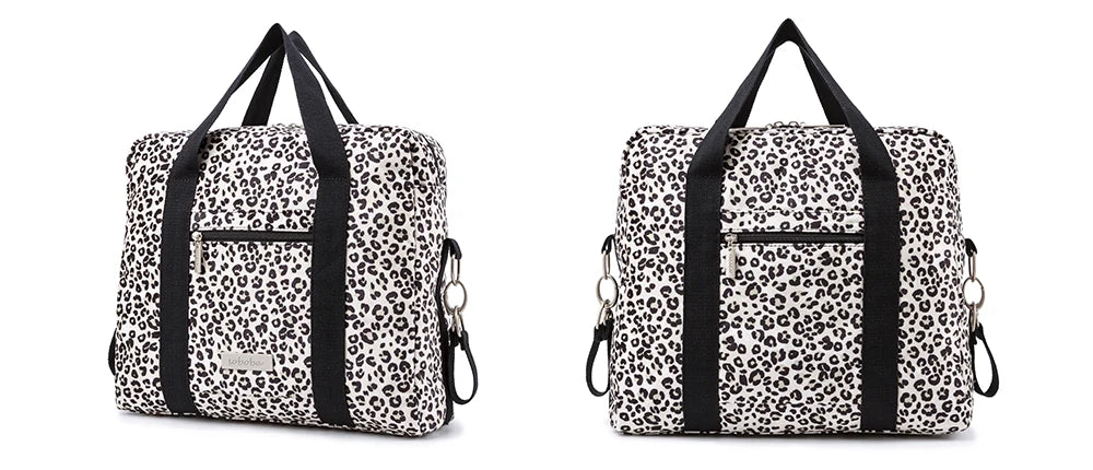 Sac a langer leopard blanc noir