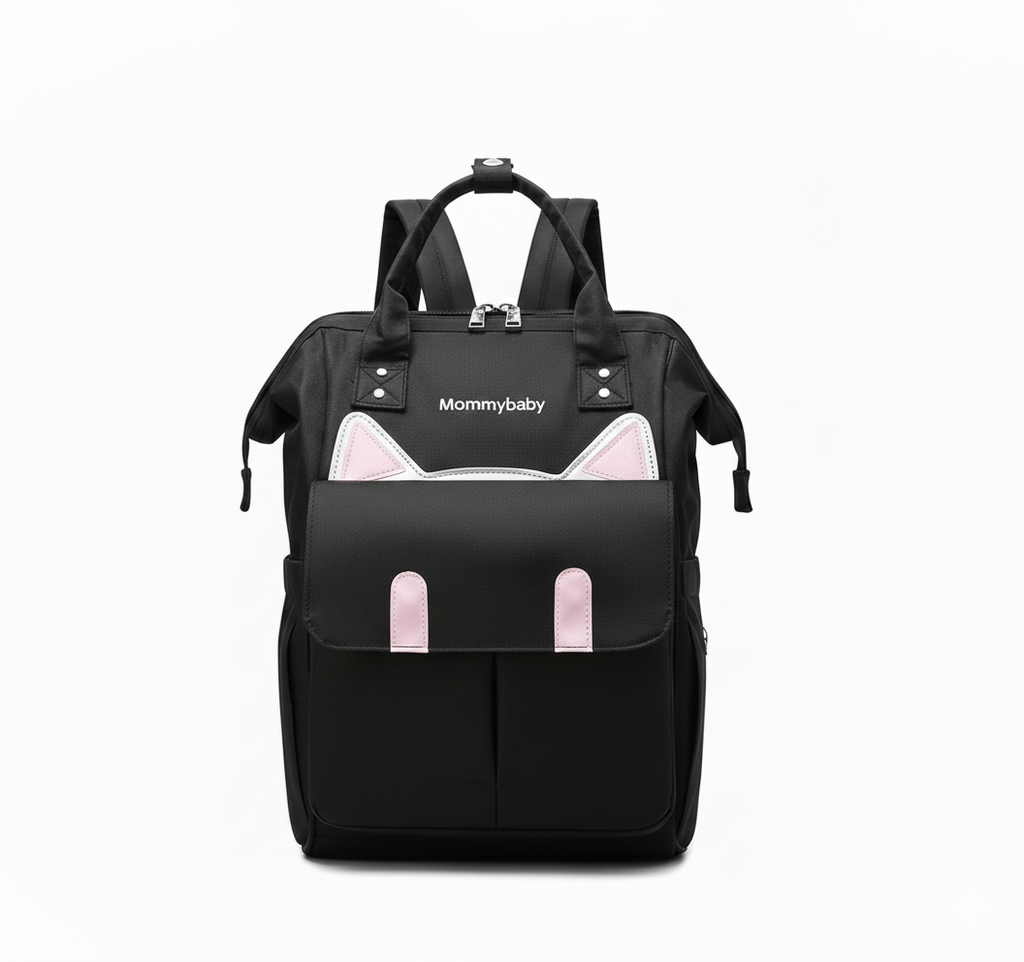 Sac langer noir chat