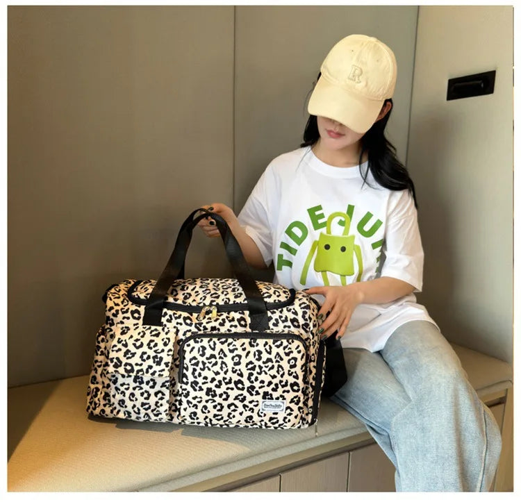 Sac langer beige leopard bebe