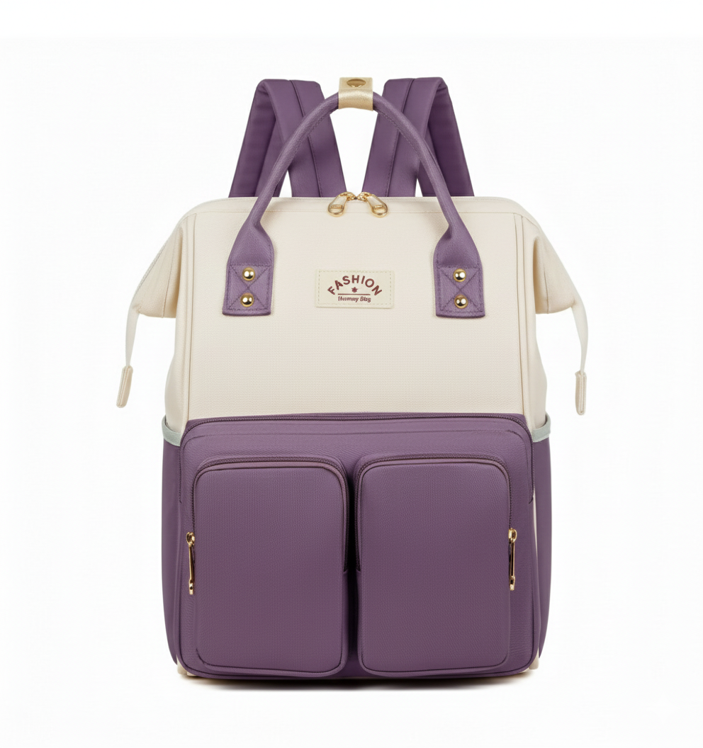 Sac à langer à dos violet