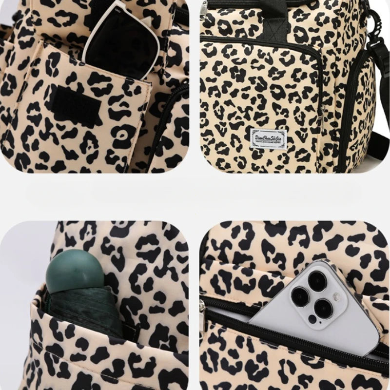 Sac langer leopard beige bebe