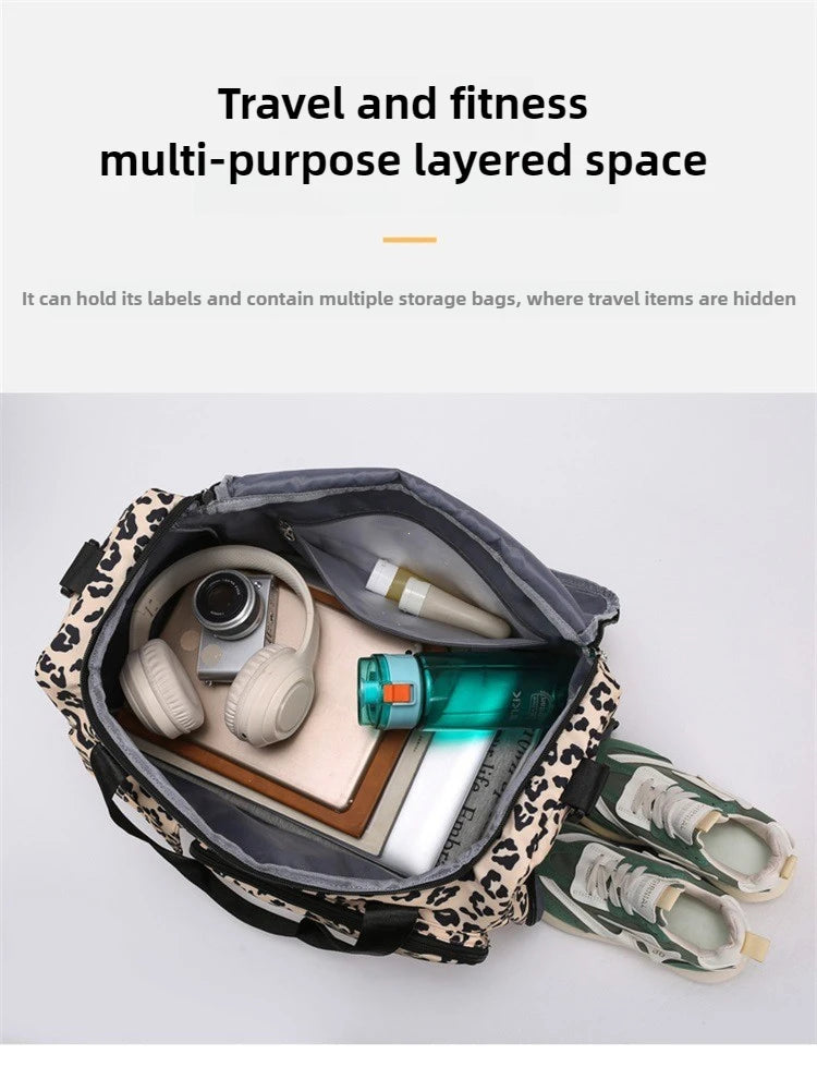 Sac langer leopard beige femme