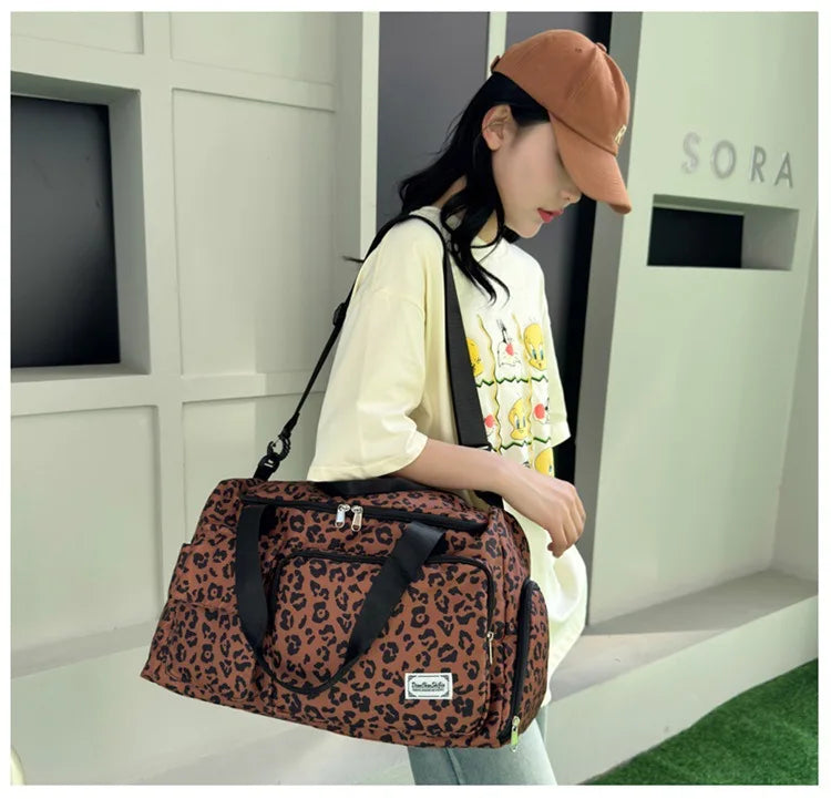 Sac langer leopard marron bébé