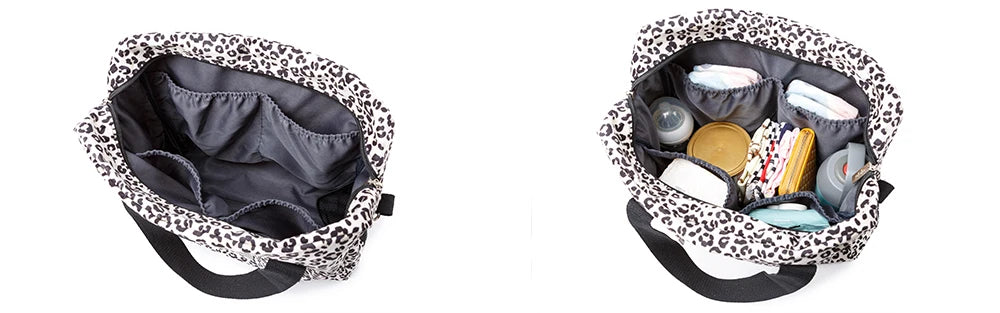 blanc Sac a langer leopard  maman