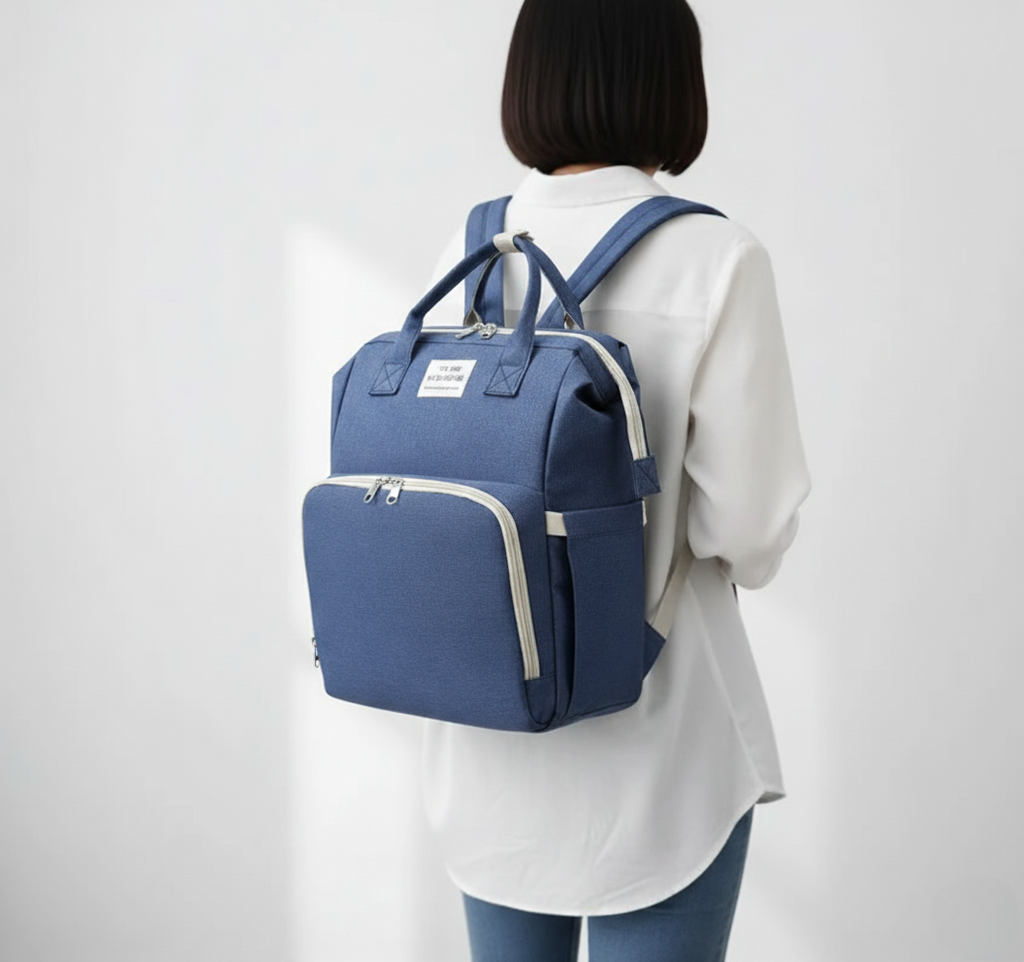 bleu sac a dos langer bebe maman