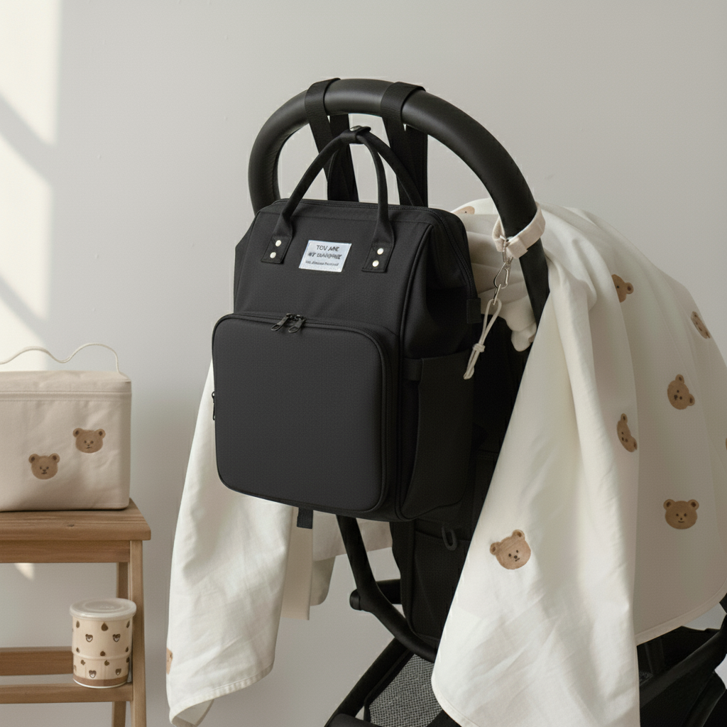 noir sac à dos à langer 