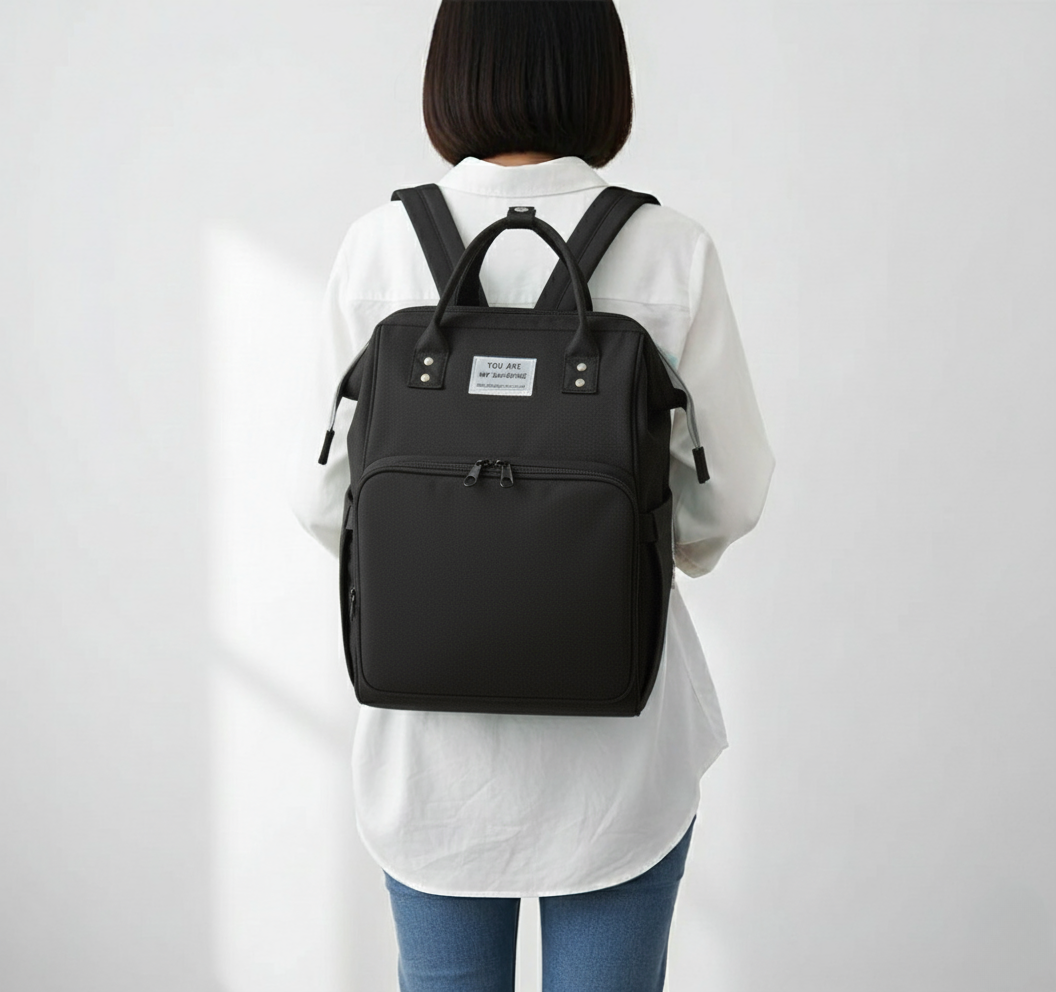 sac à dos à langer noir bébé