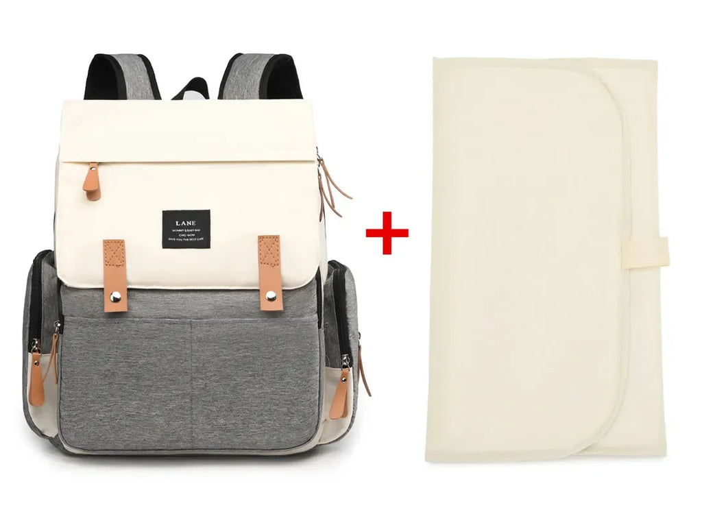 sac à dos à langer beige