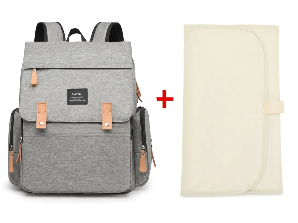 sac à dos à langer gris pour maman