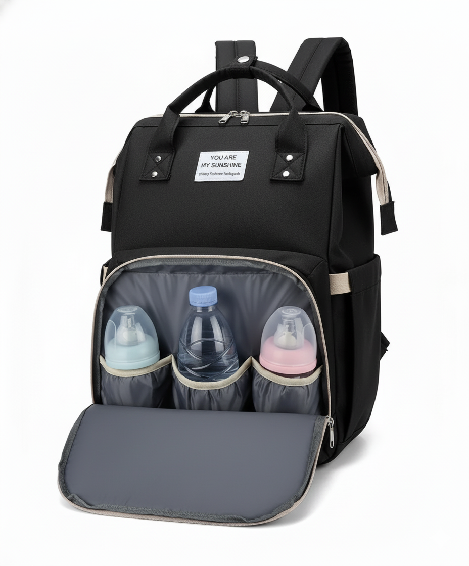 sac à dos à langer noir bébé