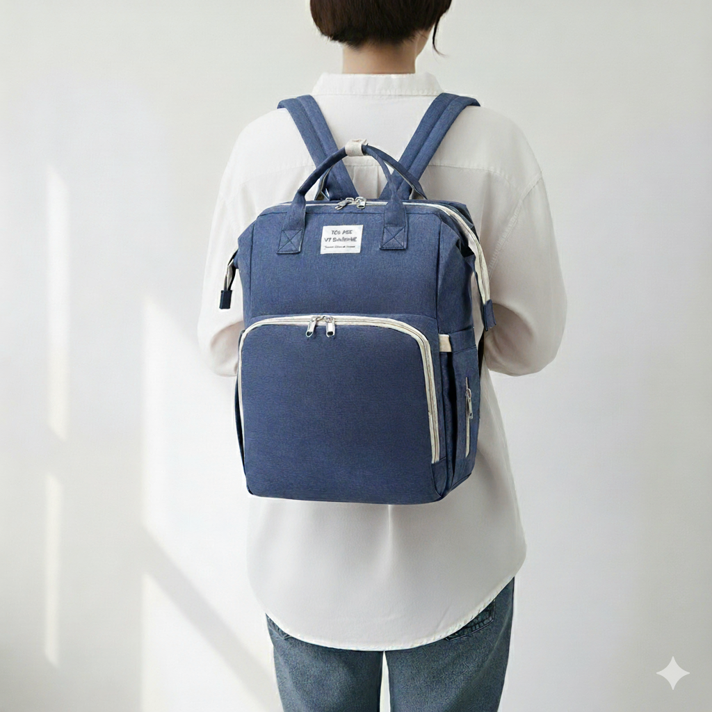 sac a dos langer bebe bleu