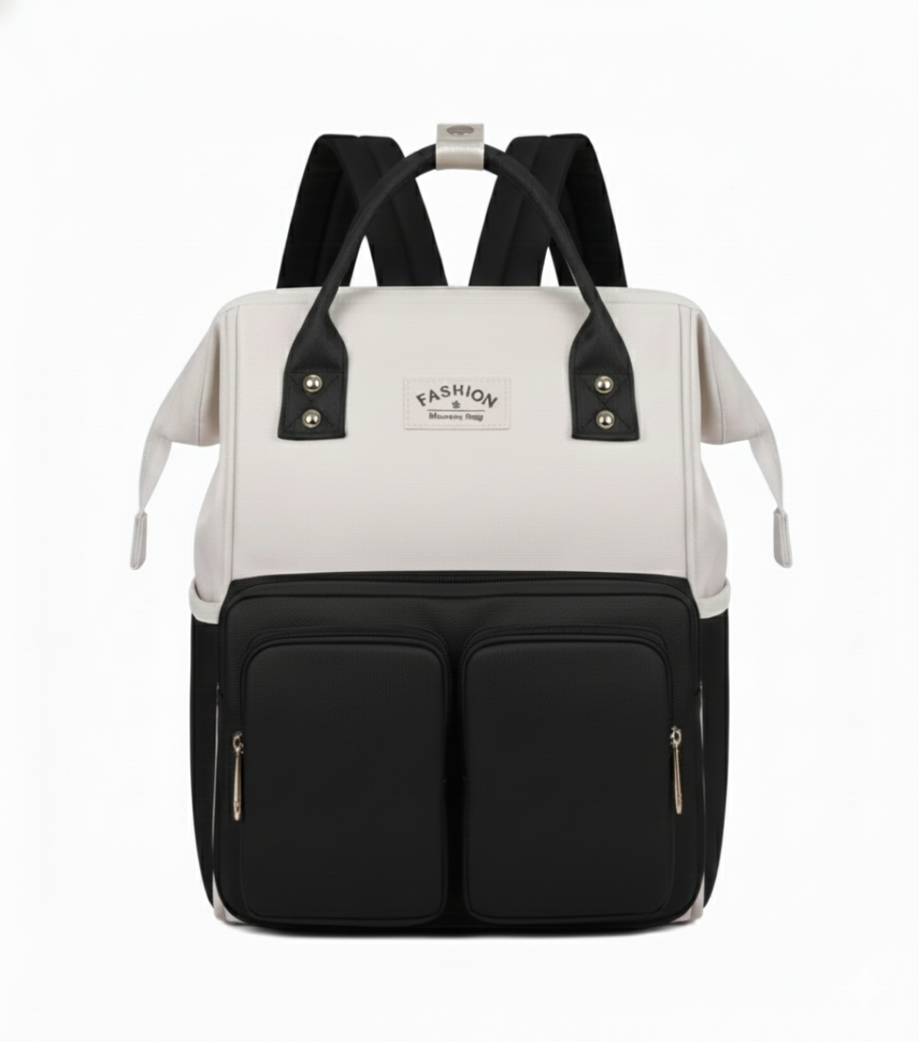 sac à dos à langer noir et blanc