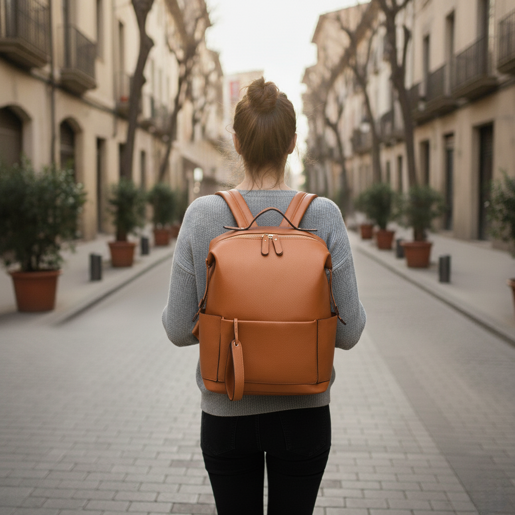 sac langer cuir camel​