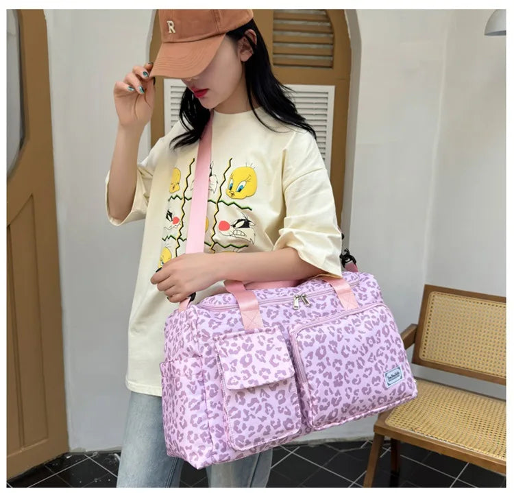 sac langer rose leopard 