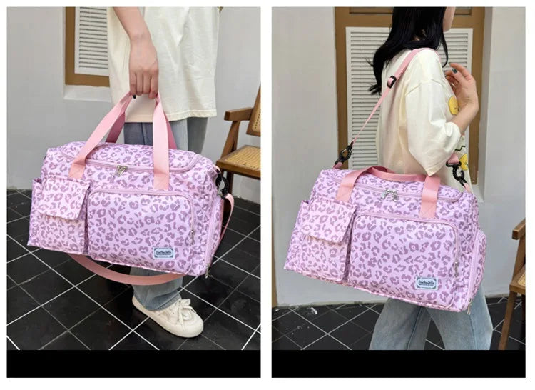 sac langer rose leopard bébé